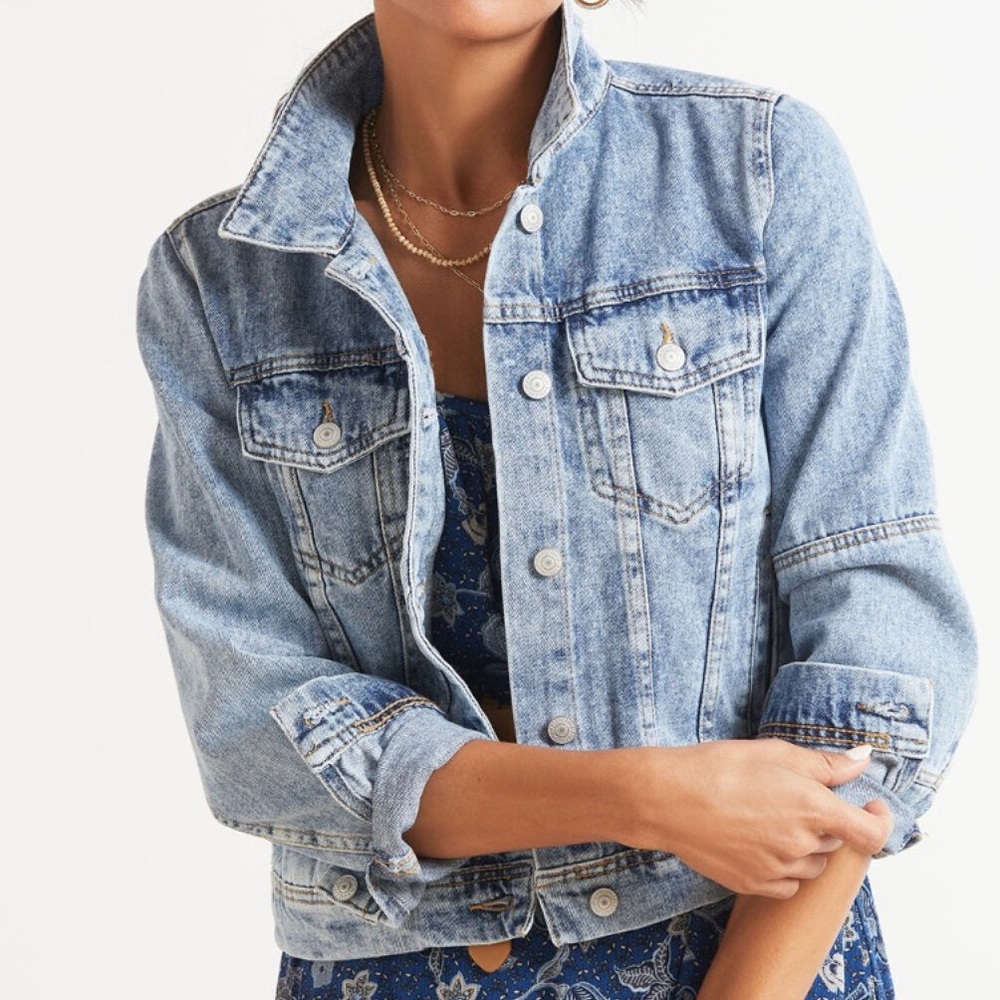 Free People Rumors Denim Jacket Size Small